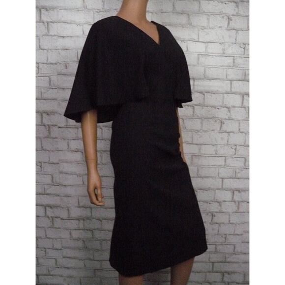 $188 Dress the Population Louisa Flutter Sleeve Crepe Sheath Dress L NWT - Picture 6 of 10